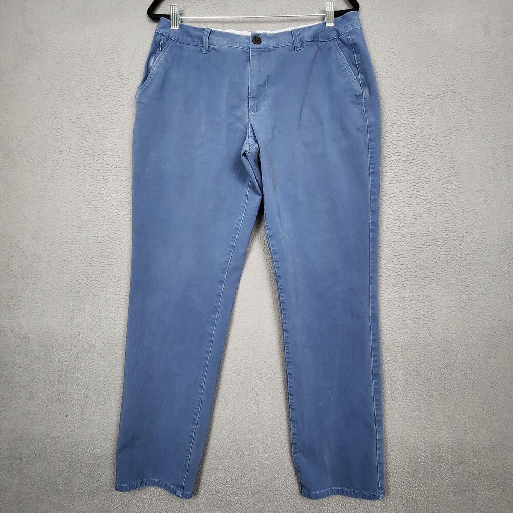 Bonobos Pants Mens 34x32 Blue Athletic Fit Chino Stretch Flat Front Actual 34X29
